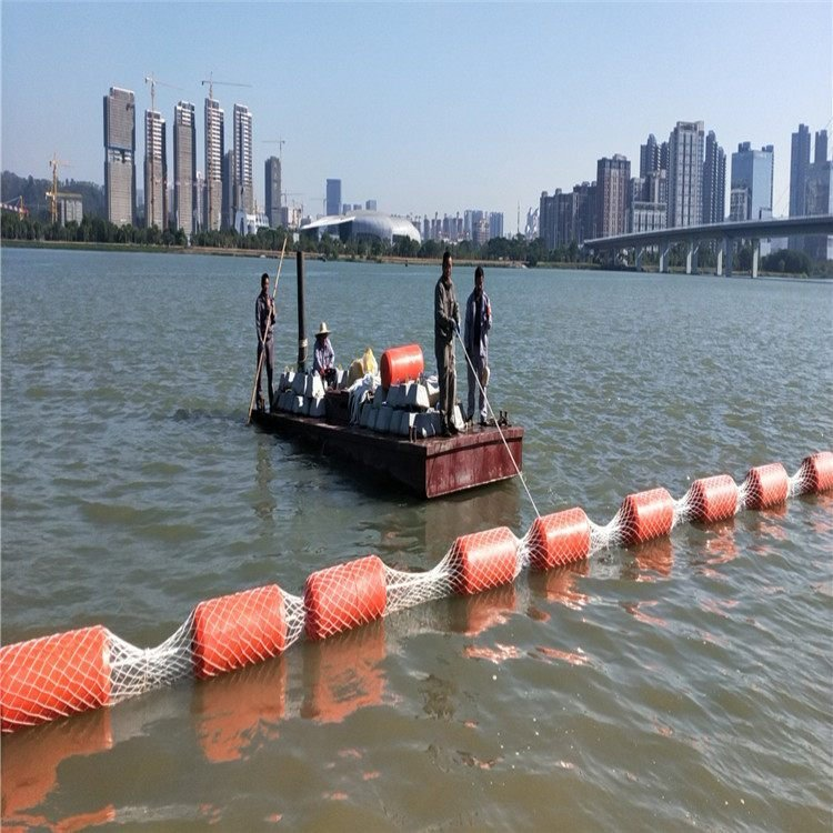 海上垃圾拦截浮筒方案 港口浮筒式拦污排